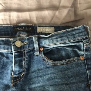 aeropostale medium wash skinny jeans